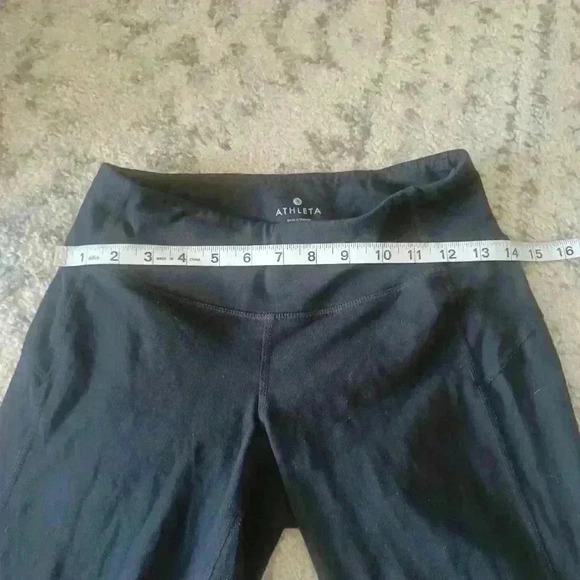 Athleta Womens Black Mid-rise Ruched Cropped Leggings S - Picture 9 of 11